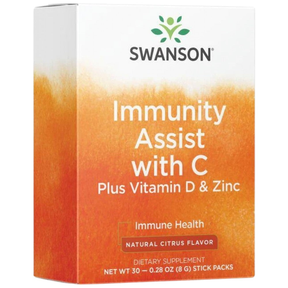 Aide à l'immunité avec C Plus Vitamine D et Zinc | Flavour d'agrumes 30 packs
