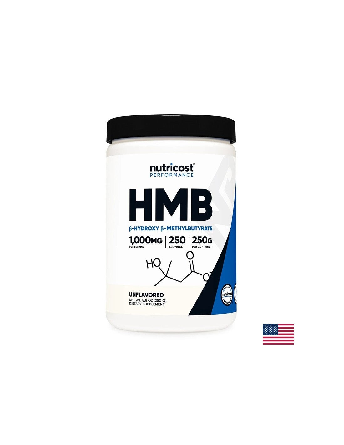 Pour les sports actifs - HMB (bêta-hydroxy bêta-méthyl butyrate), 250 g de poudre