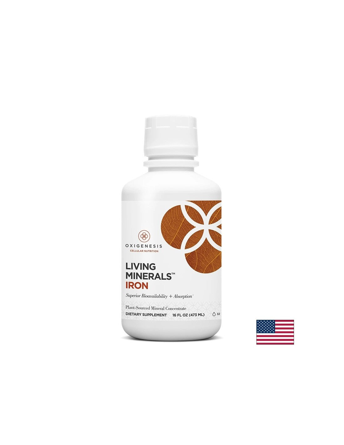Pour l'anémie - des minéraux Liquid Iron Living, 473 ml