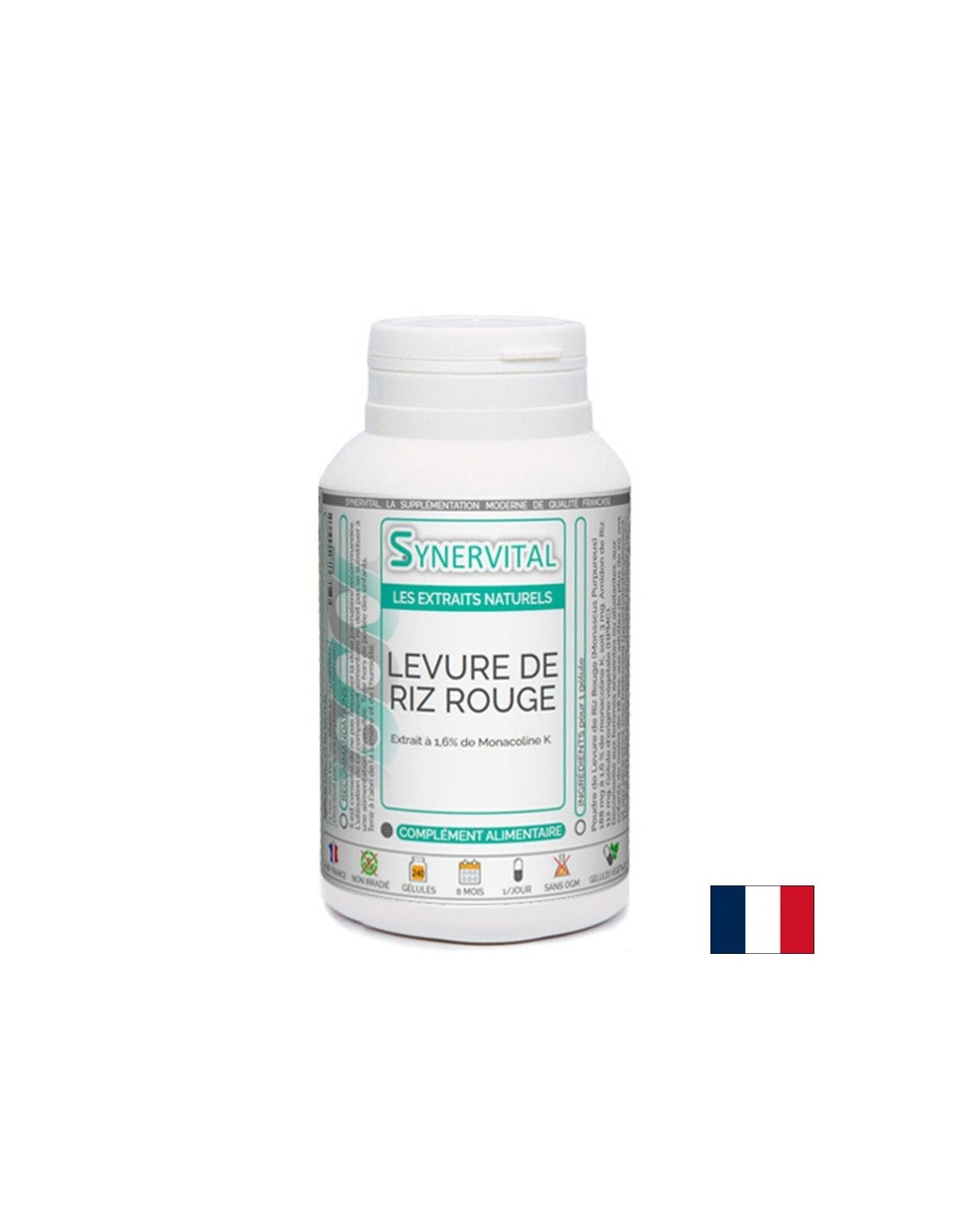 Pour le cholestérol élevé - Riz rouge (à partir de levure), 60 capsules