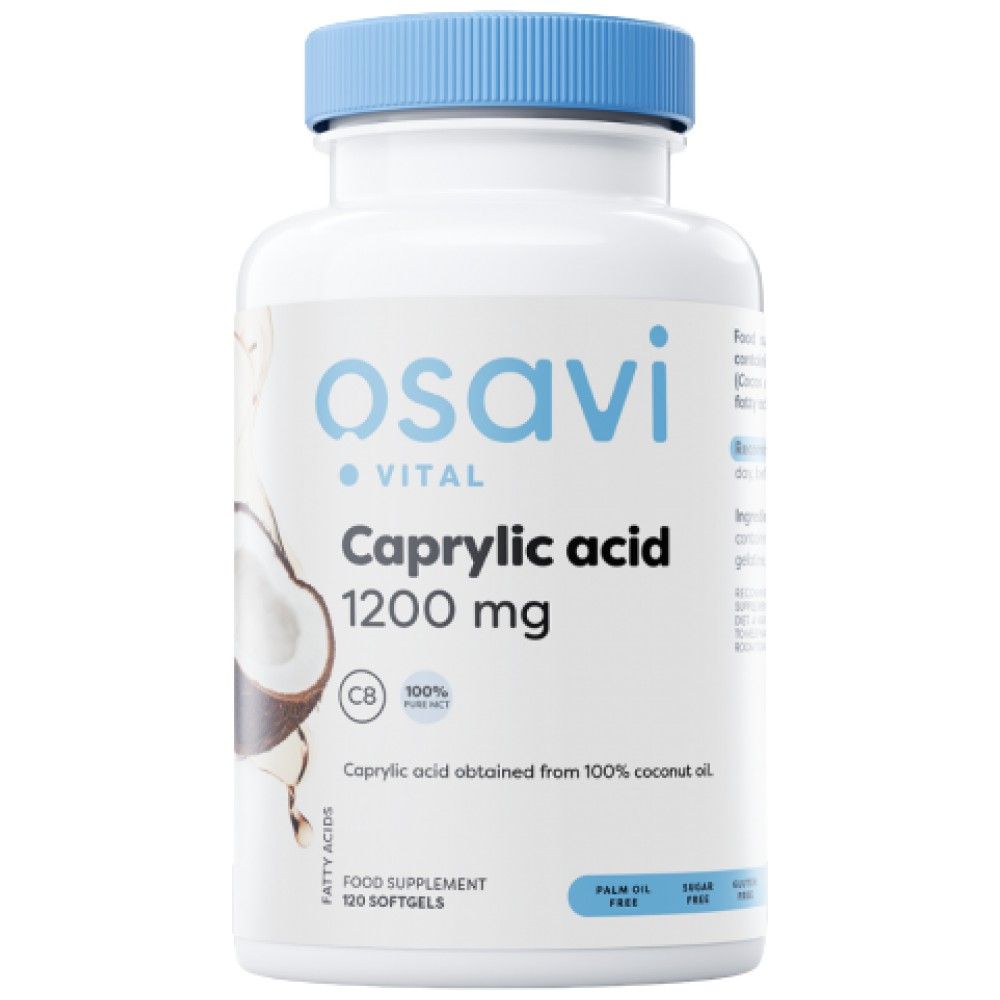 Acide caprylique 1200 mg - 120 capsules de gel
