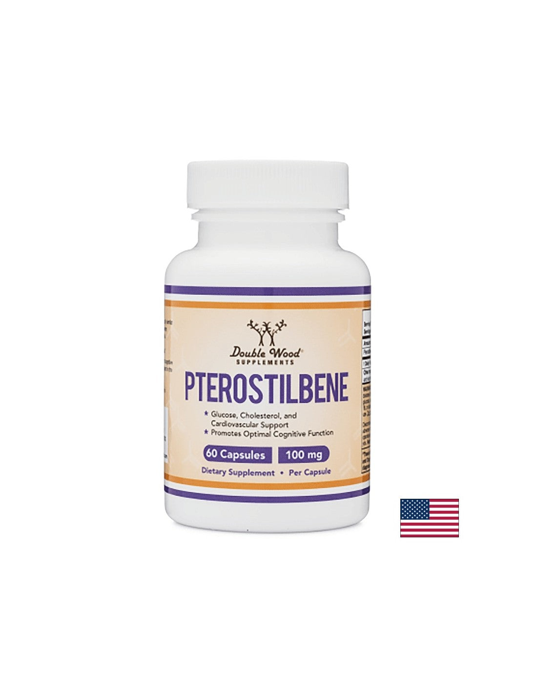 Ptérostilbène/Ptérostilbène, 100 mg, 60 gélules <tc>Double Wood</tc>