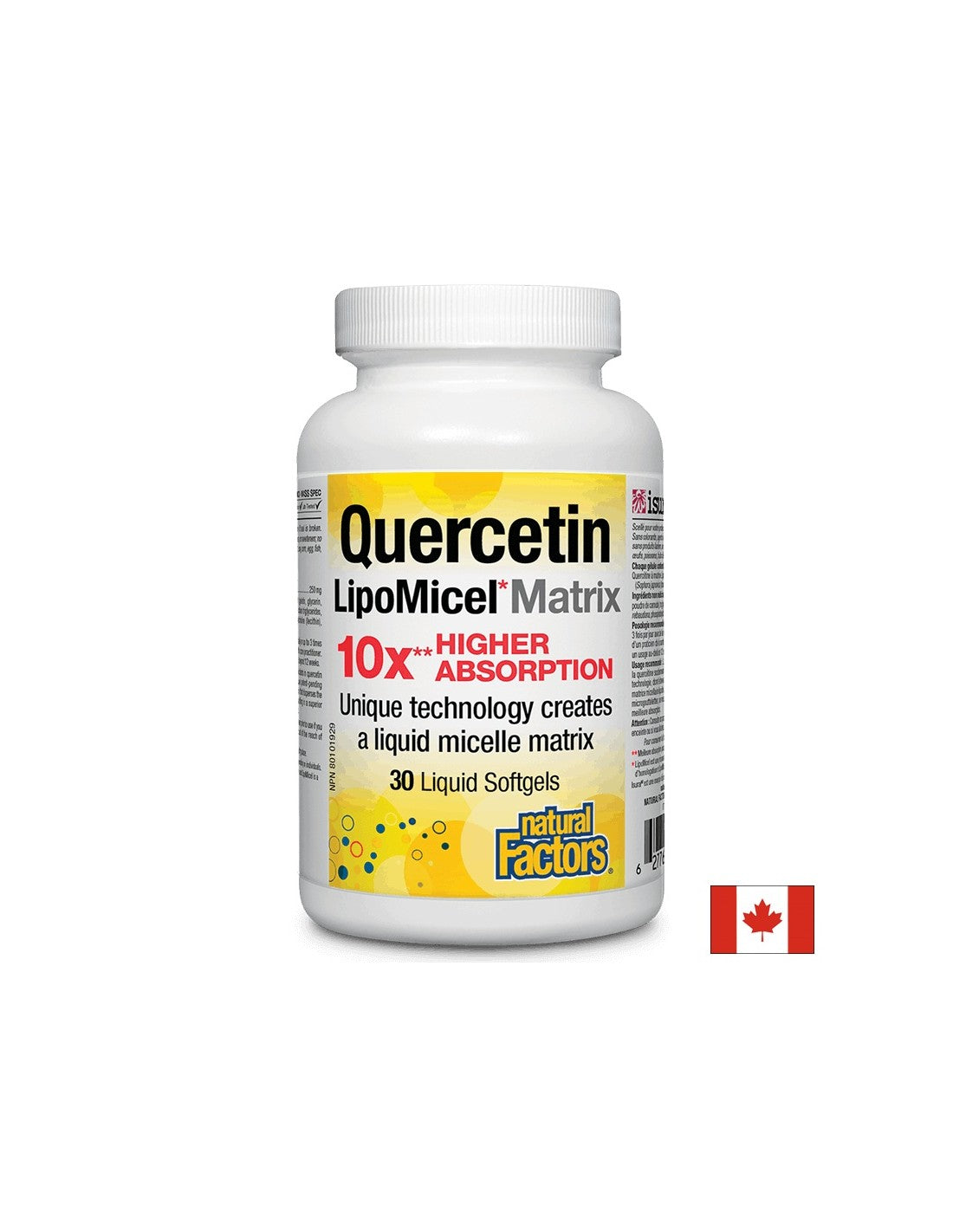 Quercétine 250 mg de lipomicel Matrice - 30 capsules de gel