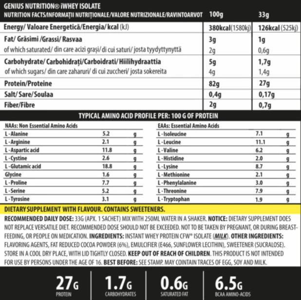 isolat iWhey - 33 grammes