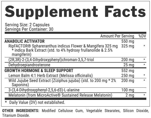 Anabol Hardcore PM | Activateur anabolique nocturne et support avancé HGH - 60 capsules