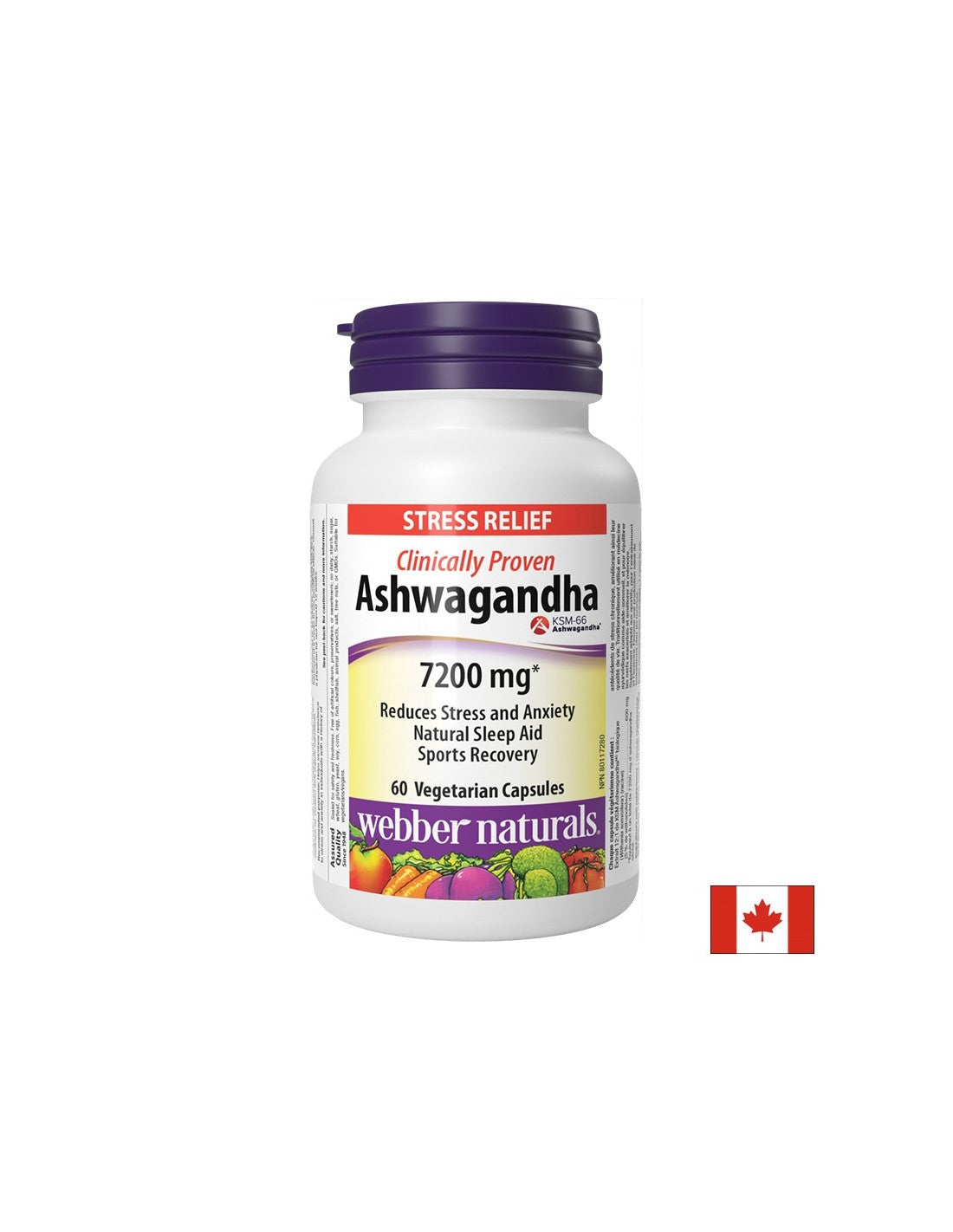 Détente du système nerveux - Ashwagandha 7200 mg, 60 V capsules