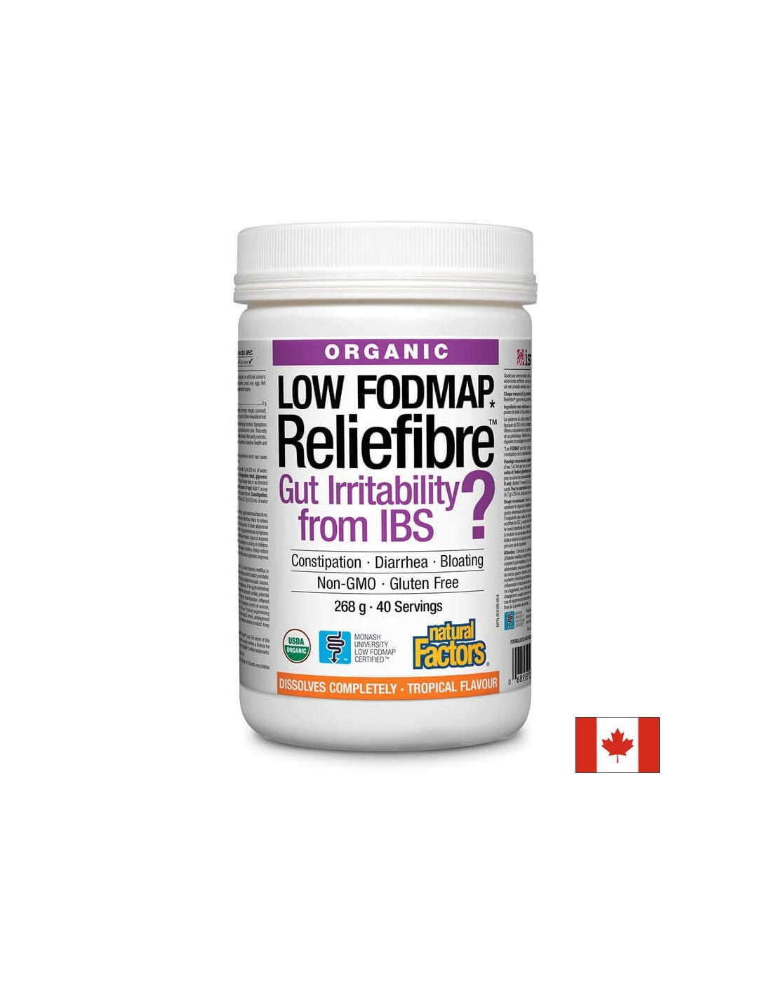 Reliefibre™/Fibres alimentaires solubles 268 g x 40 doses <tc>Natural Factors</tc>