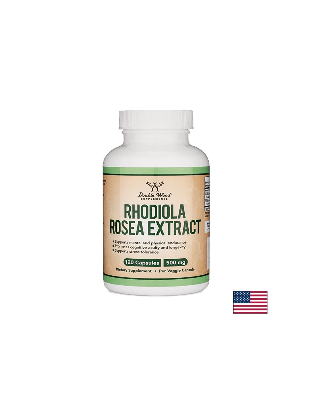 Extrait de Rhodiola Rosea - Extrait de racine dorée, 120 capsules <tc>Double Wood</tc>