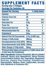 Omega 3 Huile de poisson 120 capsules de gel