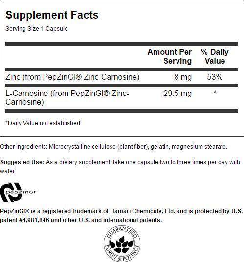 Carnosine ultra zinc (gi pepzin) 37,5 mg 60 capsules