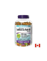 Fonction du cœur et du cerveau - saumon sauvage de l'Alaska (huile) (1000 mg) + huile de poisson (300 mg), 220 softs