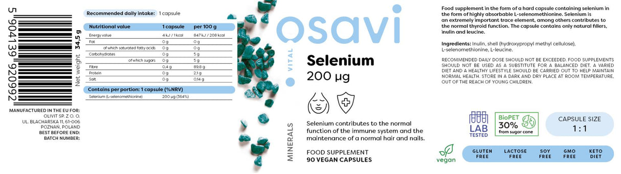 Sélénium 200 MCG - 90 capsules