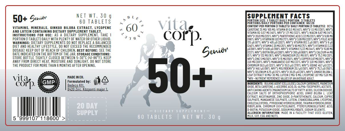 Senior 50+ multivitamine - 60 comprimés