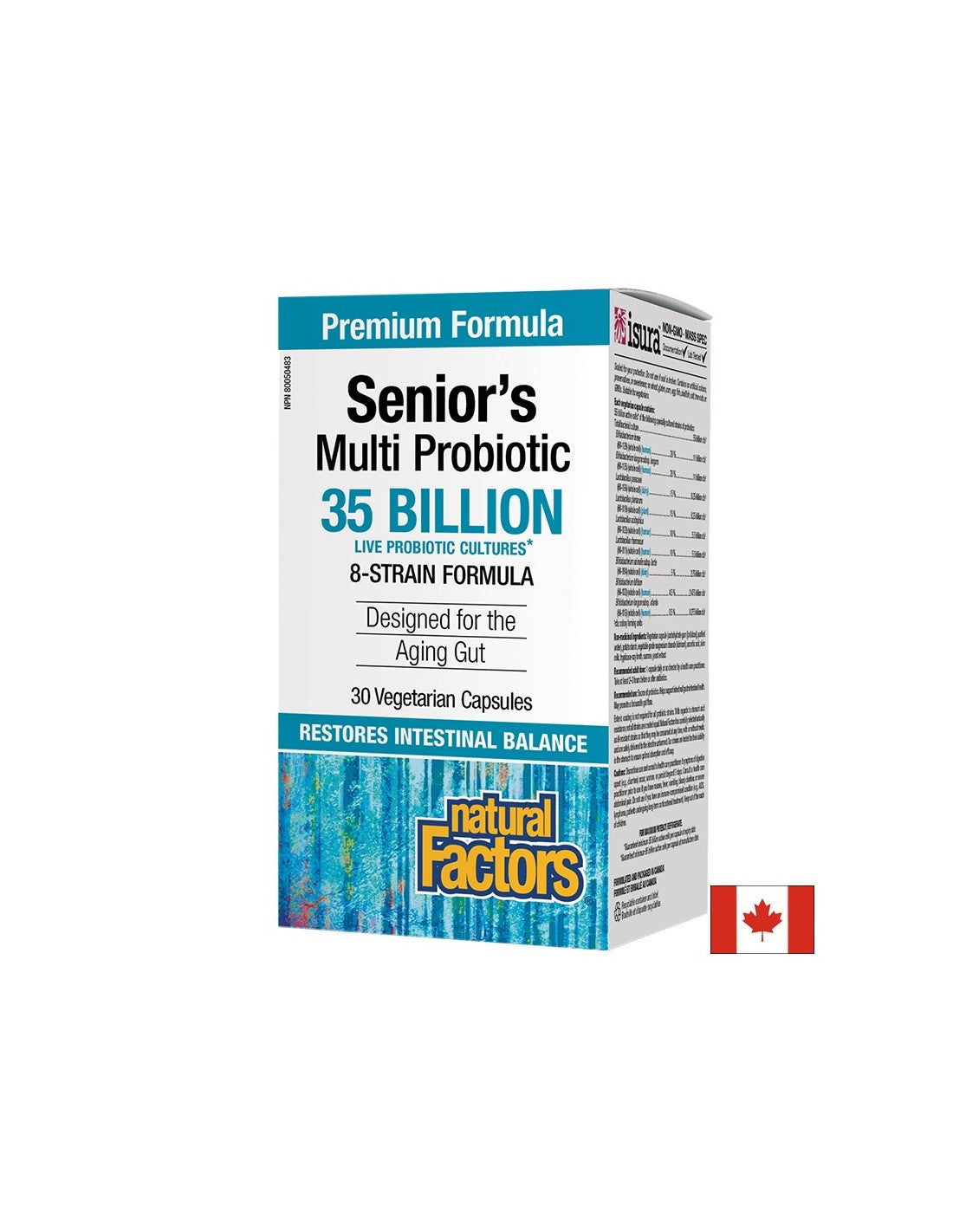 Multi probiotique des seniors | 35 milliards de cultures vivantes, 8 souches - 30 capsules