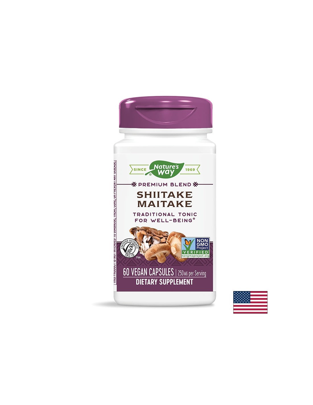 Shiitake et Maitake 250 mg - 60 capsules