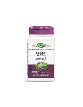 Sleep Well - Against anxiety and insomnia with valerian, lemon balm and vitamin B2, 50 tablets Nature's Way - Nutra Best Europe