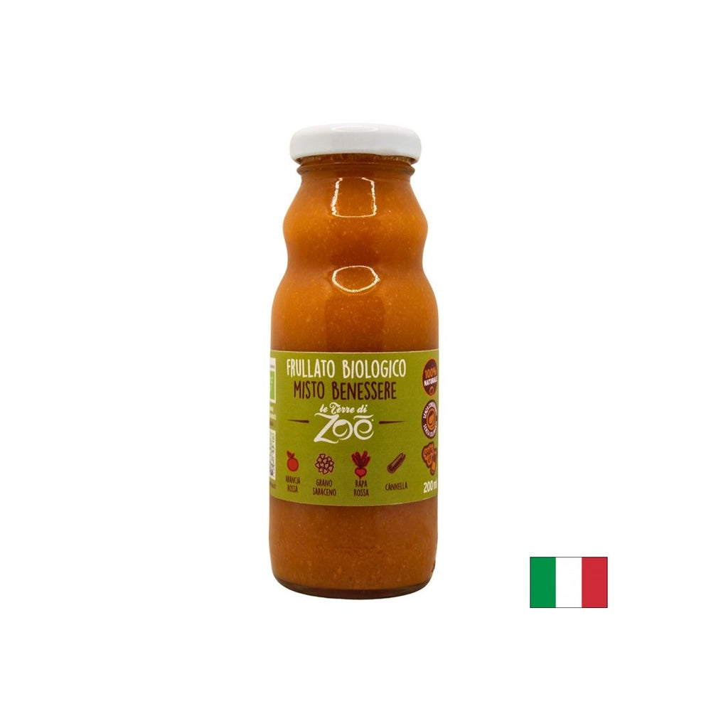 Smoothie organique avec jus d'orange sanguin, betterave, sarrasin, cannelle, 200 ml