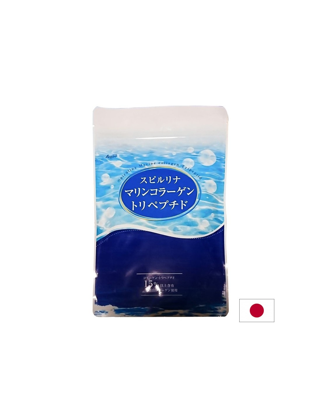 Spiruline japonaise + peptides de poisson et vitamine C - soutient les articulations et la peau, 800 comprimés