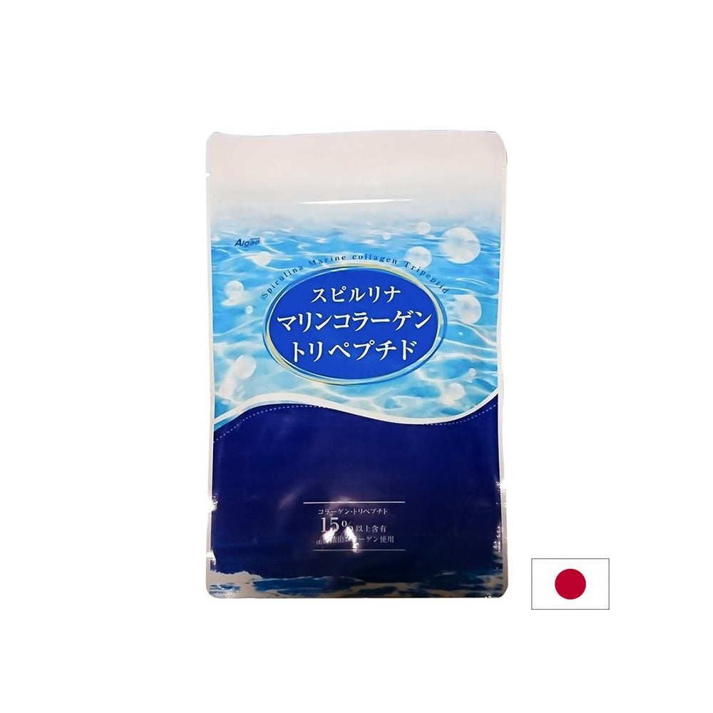 Spiruline japonaise + peptides de poisson et vitamine C - soutient les articulations et la peau, 800 comprimés