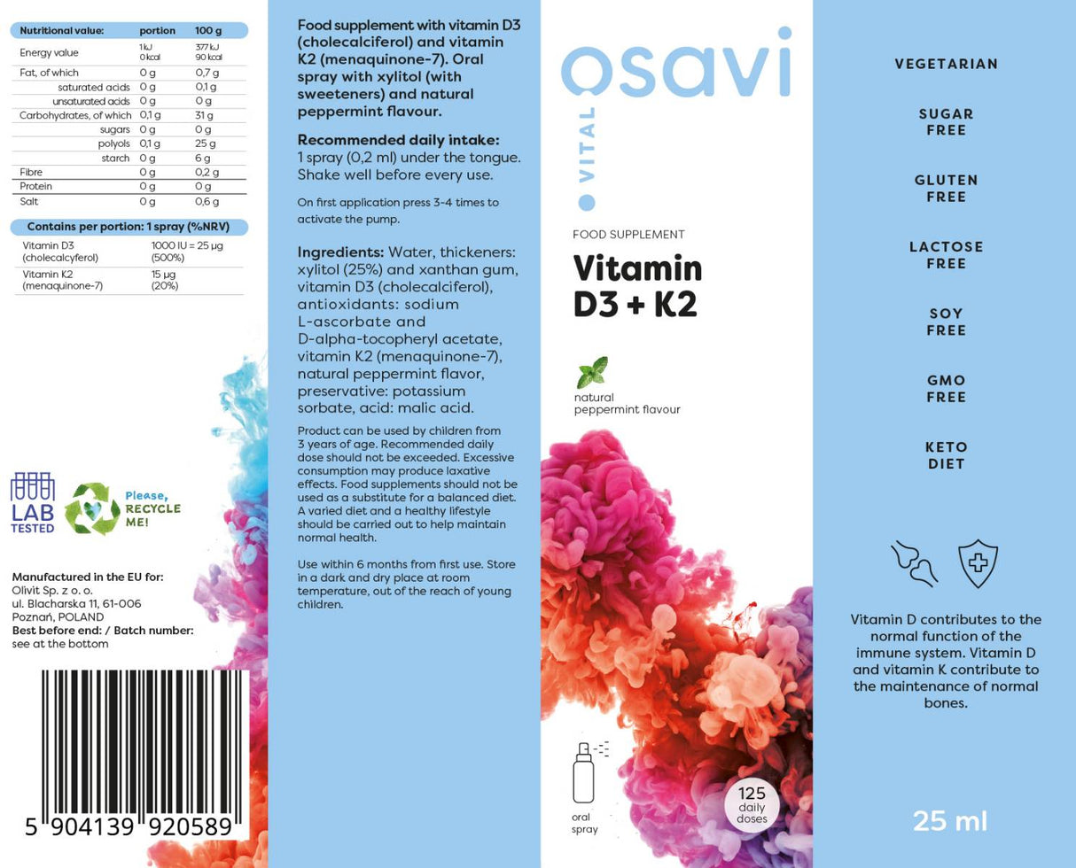 Vitamine D3 + K2 | Spray oral - 25 ml