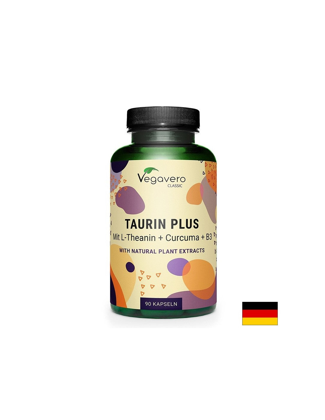 Contre le stress et la fatigue - Taurine + L-théanine, curcuma et vitamine B3, 90 capsules