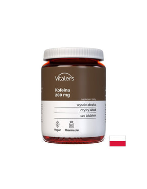 Stimulates energy and brain function - Caffeine, 200 mg x 120 tablets - Nutra Best Europe