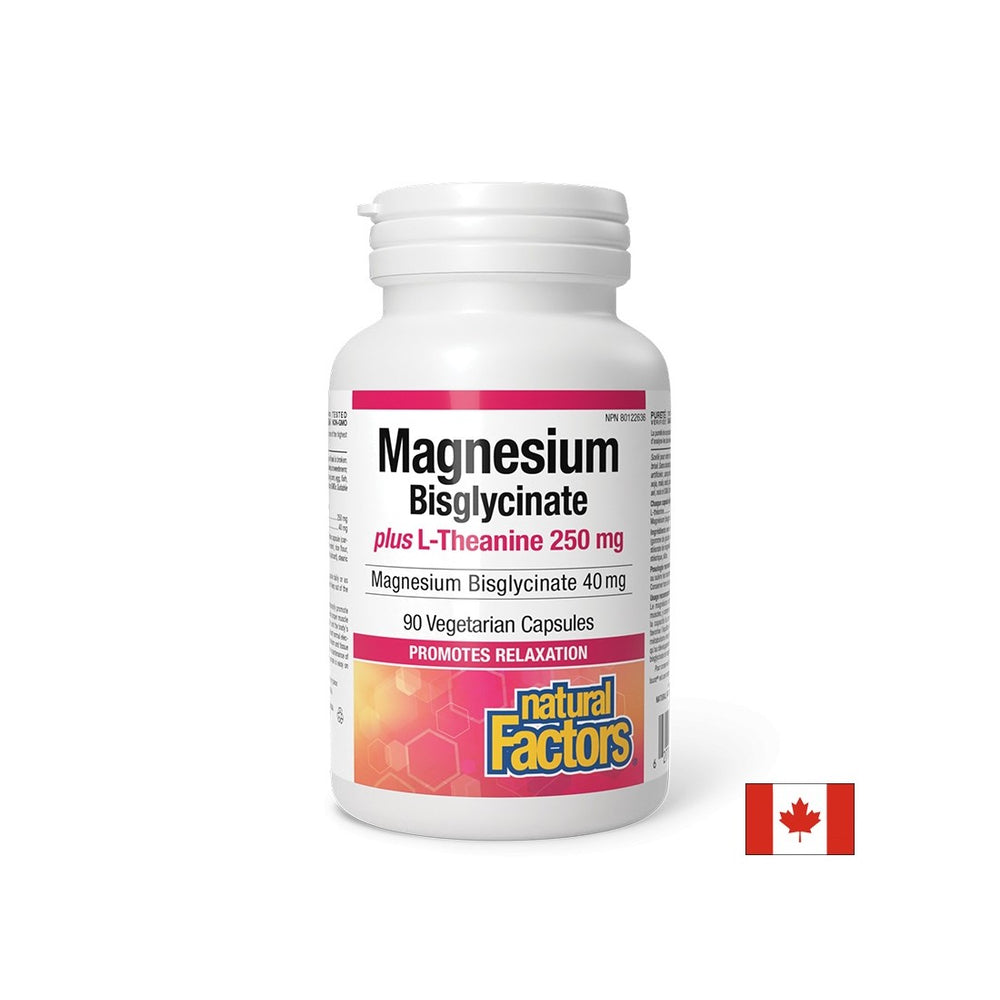 Stress et bonne humeur - Magnésium (bisglycinate) 40 mg + L-théanine 250 mg x 90 capsules