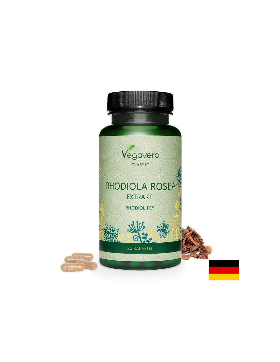 Stress et bonne humeur - Rhodiola (racine dorée), 120 gélules <tc>Vegavero</tc>