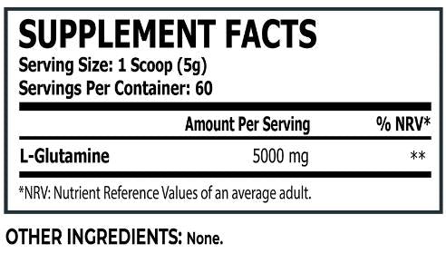 Poudre de glutamine - 300 grammes