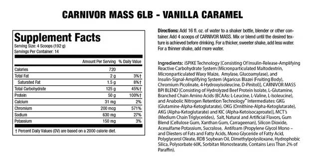 Carnivor Mass/Beef Gainer - 97 grammes