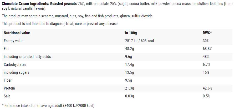 Crème au chocolat - 500 grammes