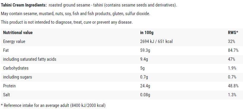 Tahini Cream - 500 grammes