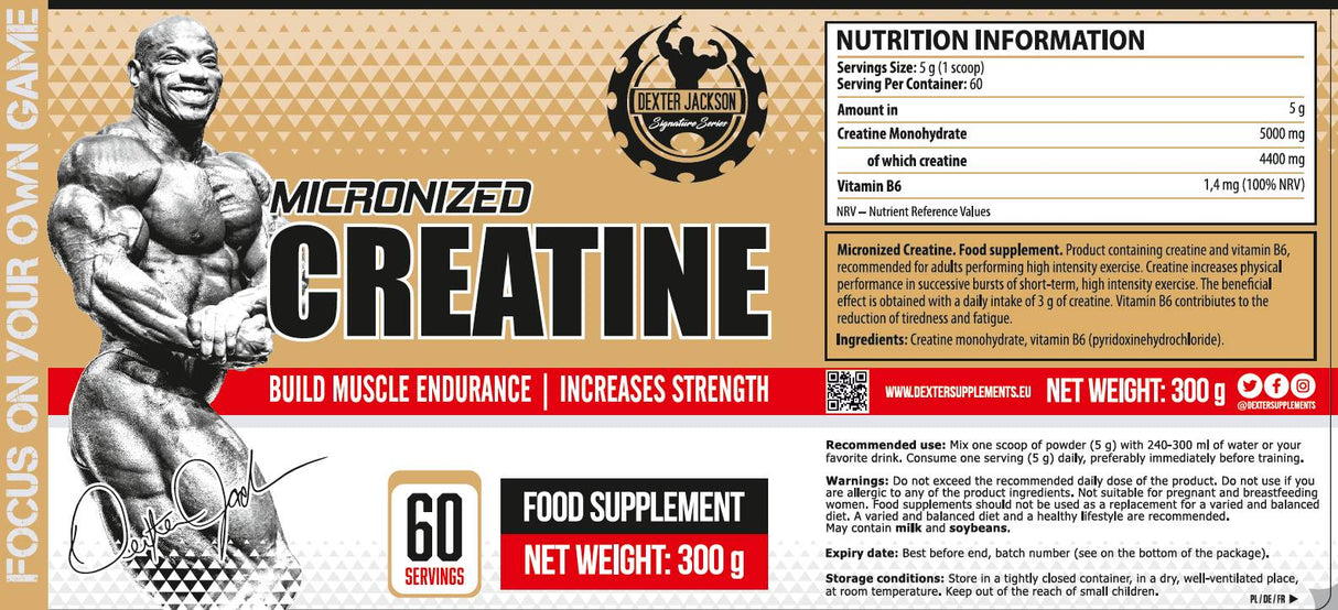 Série d'or | Créatine micronisée - 300 grammes