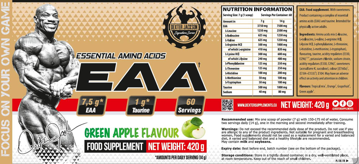 Série d'or | POUDRE EAA ~ Acides aminés essentiels + taurine - 420 grammes