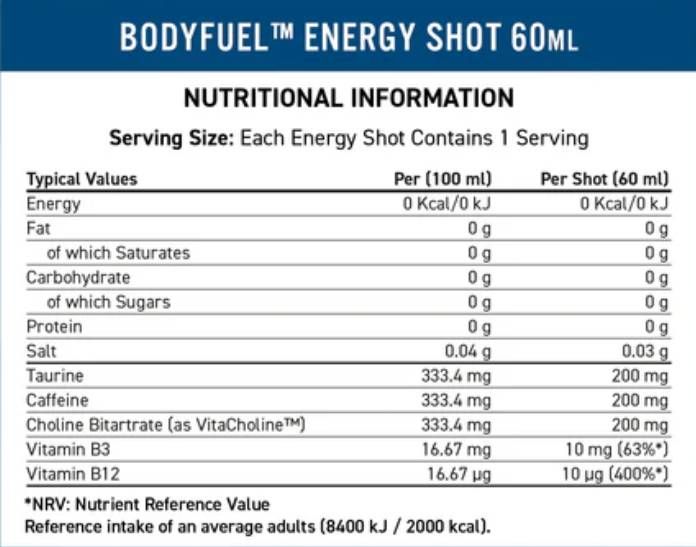 Bodyfuel Energy Plans - 12 x 60 ml
