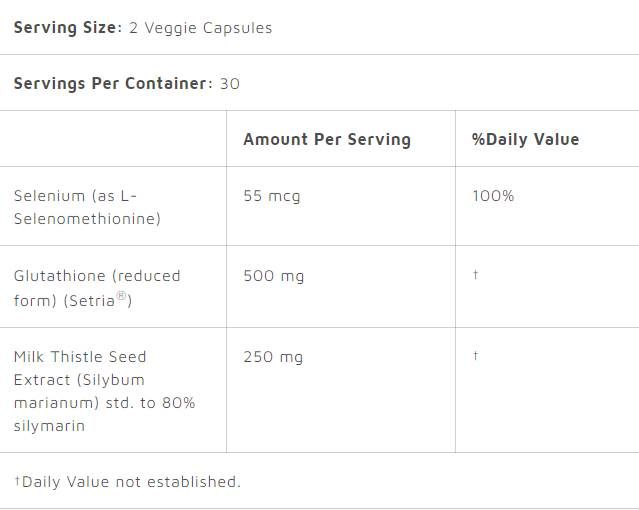 Glutathion + lait chardon - 60 capsules