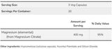 Citrate de magnésium 400 mg - 60 capsules