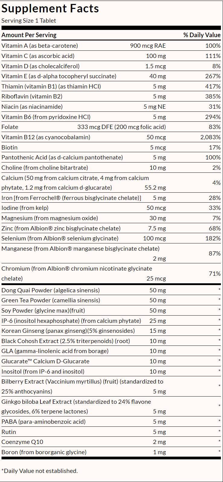 Support d'hormones multip + femmes - 90 tablettes