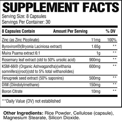 Tester | Avec Muira Puama et KSM-66 Ashwagandha - 240 capsules