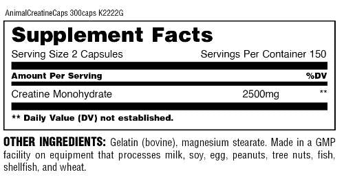 Capsules micronisées de créatine animale - 300 capsules