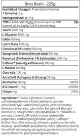 BOSS BRAIN | Nootrope avec Bacopa, Rhodiola & Lion's Mane - 225 grammes
