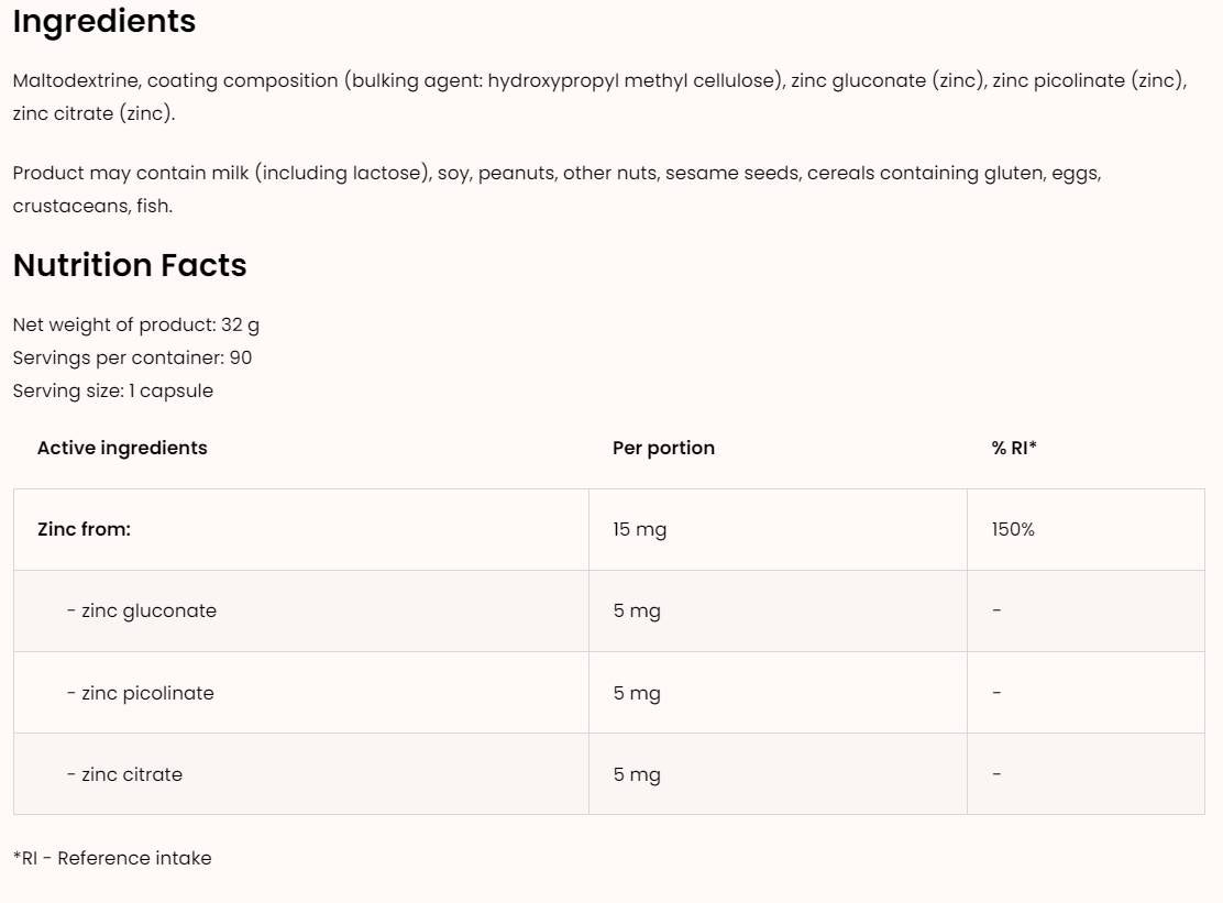 Triple zinc/gluconate + picolinate + capsules citrate 90