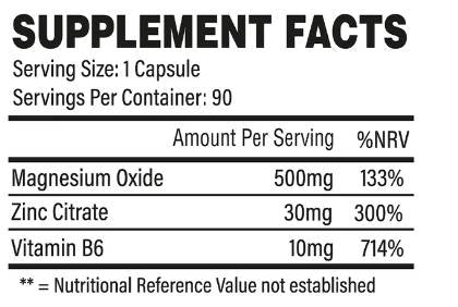 ZMA | Zinc, magnésium et B6 - 90 capsules