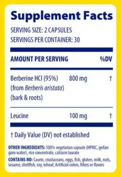 Berbérine 800 mg - 60 capsules