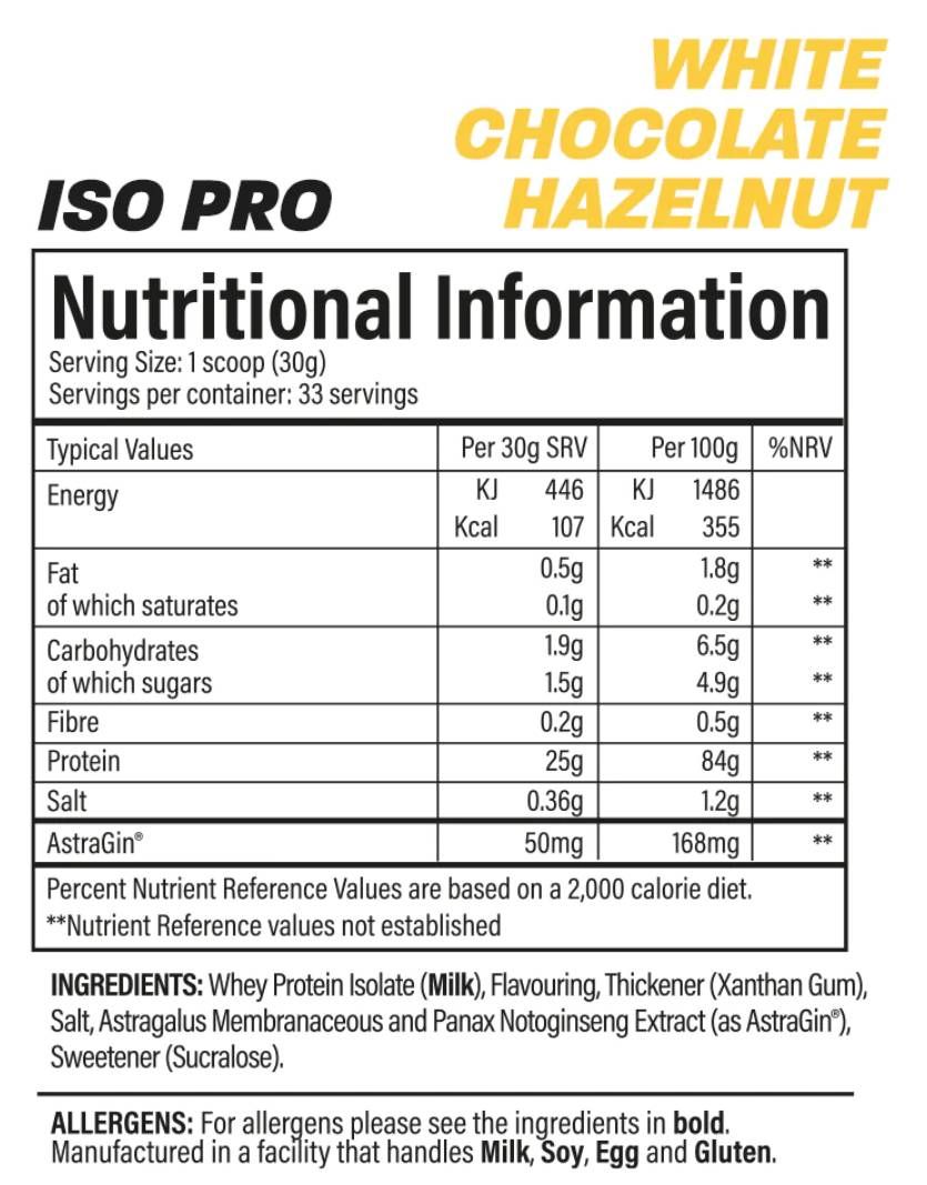 ISO Pro | Isolat de protéines de lactosérum 100% - 1000 grammes