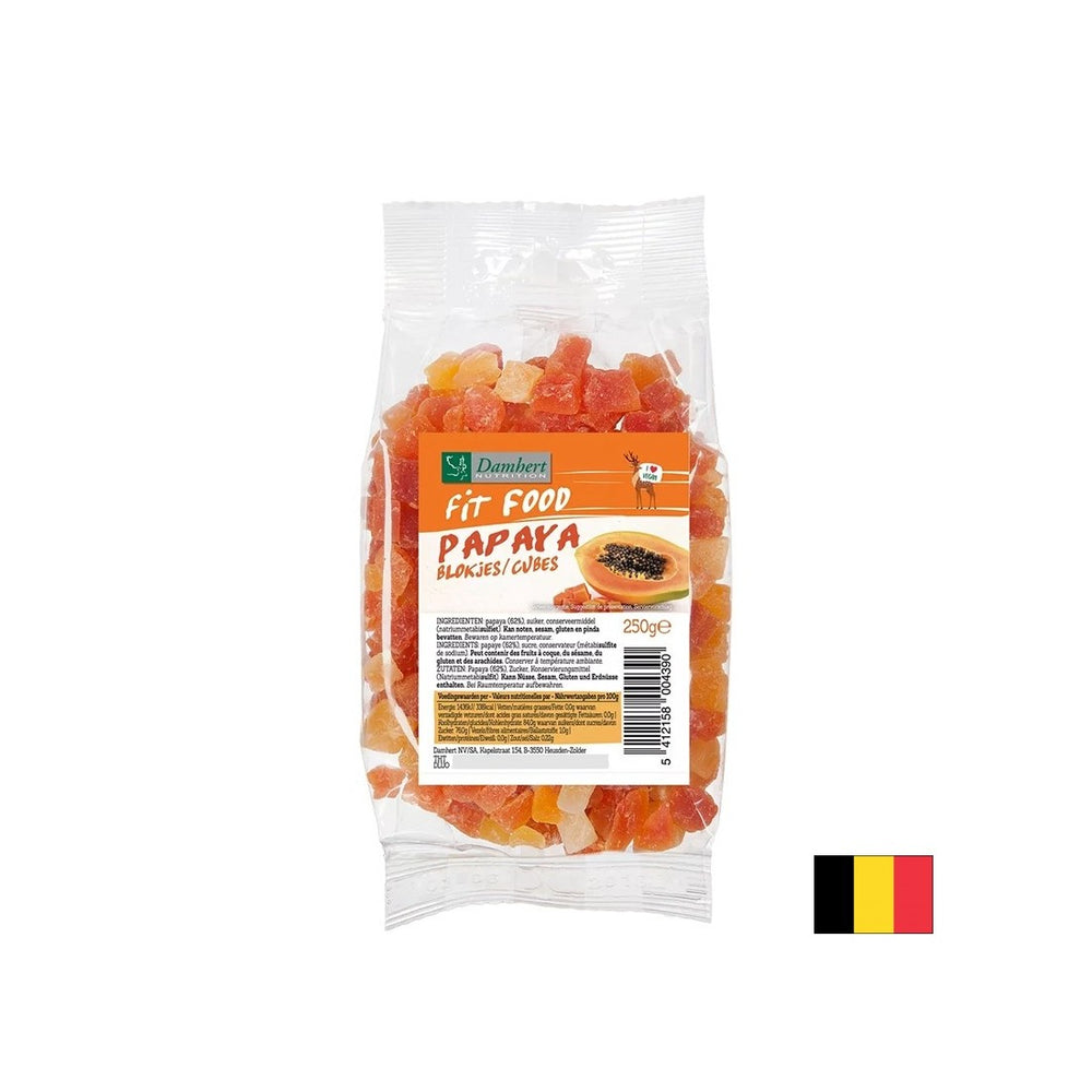 Fruit de papaye séché, en dés, 250 g