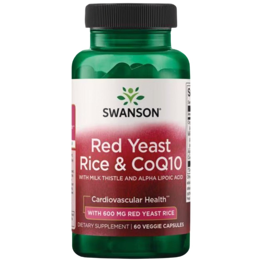 Rice de levure rouge et CoQ10 avec le chardon-Marie et l'acide lipoïque alpha - 60 capsules