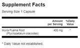 Muira Puama Root 400 mg 90 capsules