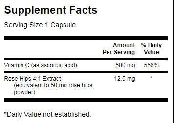 Vitamine C avec des hanches de rose 500 mg - 250 capsules