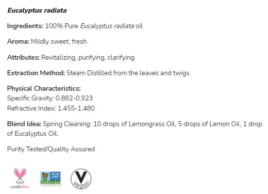 Eucalyptus radiata huile | 100% d'eucalyptus pur radiata - 30 ml